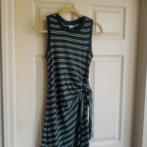 Gap Green Stripped stretch dress midi